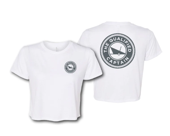 THE QUALIFIED CAPTAIN- WOMEN'S CROP FLOWY TEE