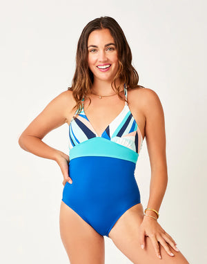 Carve Designs Women's Dahlia One Piece Kaleidoscope/Royal Blue CLEARANCE