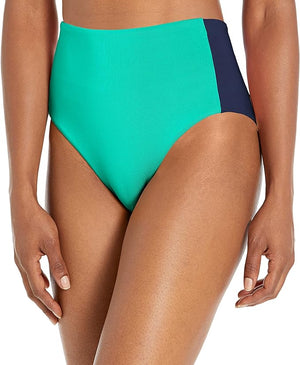 Carve Designs Women's Erin High Waisted Bikini Bottom : Fern/Navy
