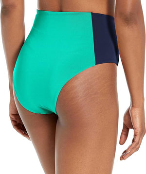 Carve Designs Women's Erin High Waisted Bikini Bottom : Fern/Navy