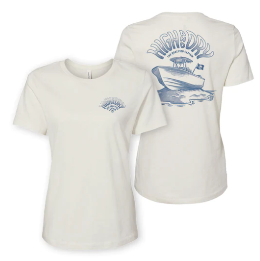 THE QUALIFIED CAPTAIN- WOMEN'S HIGH AND DRY TEE