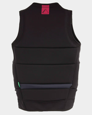 Follow men's wake comp vest. Rear view, black in color.